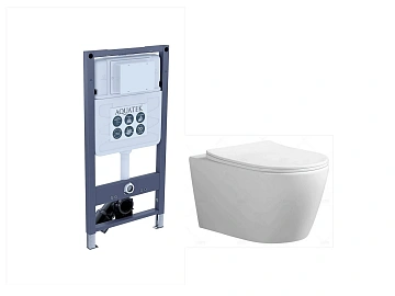 Комплект унитаза Set AQUATEK АУРА INSP01 инсталляция AQUATEK INSP-0000001+унитаз AQ1805T-00