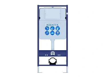 Комплект унитаза Set AQUATEK АУРА KDI16/KKI01инсталляция AQUATEK INS-0000012 с крепежом KKI-0000001 с клавишей смыва KDI-0000016+унитаз AQ1805T-00