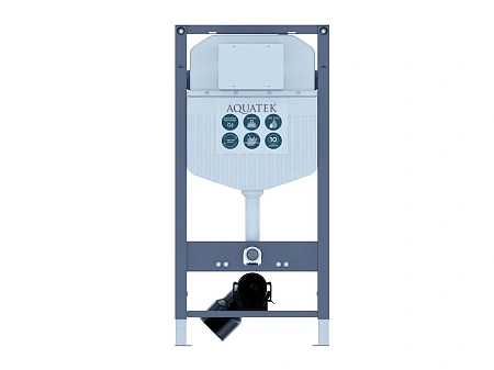 Комплект унитаза SET AQUATEK СОФИЯ-063/INS-23 инсталляция INS-0000023 с крепежом KKI-0000002 с клавишей KDI-0000063 с тонким сиденьем