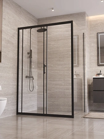 Душевой уголок BelBagno UNO-195-AH-1-120/100-C-NERO 120x100 см, профиль черный, стекло прозрачное Душевой уголок BelBagno UNO-195-AH-1-120/100-C-NERO 120x100 см, профиль черный, стекло прозрачное