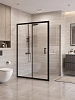 Душевой уголок BelBagno UNO-195-AH-1-120/100-C-NERO 120x100 см, профиль черный, стекло прозрачное