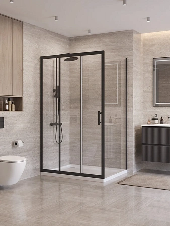 Душевой уголок BelBagno UNO-195-AHF-31-120/100-C-NERO 120x100 см, профиль черный, стекло прозрачное Душевой уголок BelBagno UNO-195-AHF-31-120/100-C-NERO 120x100 см, профиль черный, стекло прозрачное