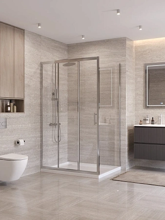 Душевой уголок BelBagno UNO-195-AHF-31-120/100-C-Cr 120x100 см, профиль хром, стекло прозрачное