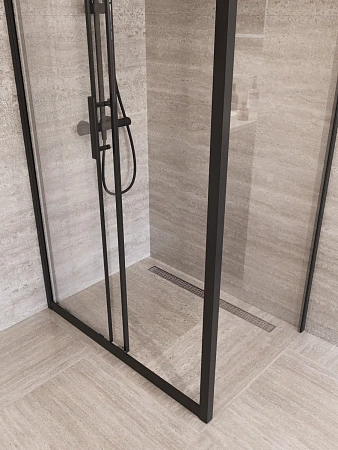 Душевой уголок BelBagno UNO-195-AF-31-100-C-NERO 100x100 см, профиль черный, стекло прозрачное Душевой уголок BelBagno UNO-195-AF-31-100-C-NERO 100x100 см, профиль черный, стекло прозрачное