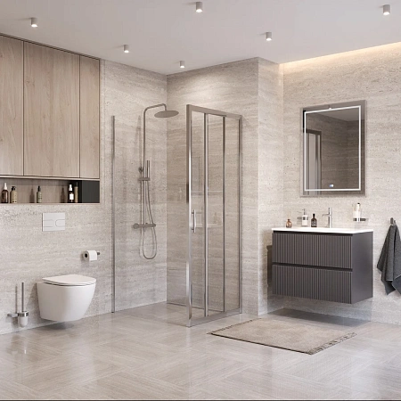 Душевой уголок BelBagno UNO-195-AHF-31-90/100-C-Cr 90x100 см, профиль хром, стекло прозрачное Душевой уголок BelBagno UNO-195-AHF-31-90/100-C-Cr 90x100 см, профиль хром, стекло прозрачное