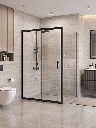 Душевой уголок BelBagno UNO-195-AH-1-120/90-C-NERO 120x90 см, профиль черный, стекло прозрачное Душевой уголок BelBagno UNO-195-AH-1-120/90-C-NERO 120x90 см, профиль черный, стекло прозрачное