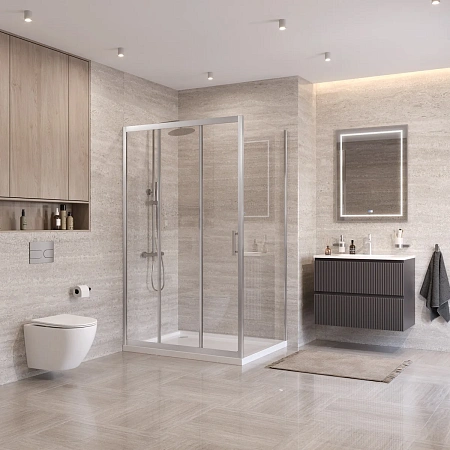 Душевой уголок BelBagno UNO-195-AHF-31-120/90-C-IN 120x90 см, профиль сатин, стекло прозрачное Душевой уголок BelBagno UNO-195-AHF-31-120/90-C-IN 120x90 см, профиль сатин, стекло прозрачное