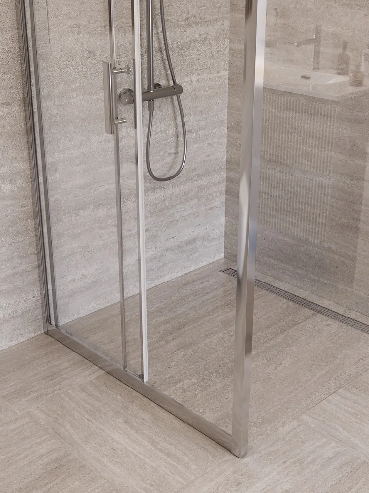 Душевой уголок BelBagno UNO-195-AH-1-100/90-C-Cr 100x90 см, профиль хром, стекло прозрачное — Изображение 3