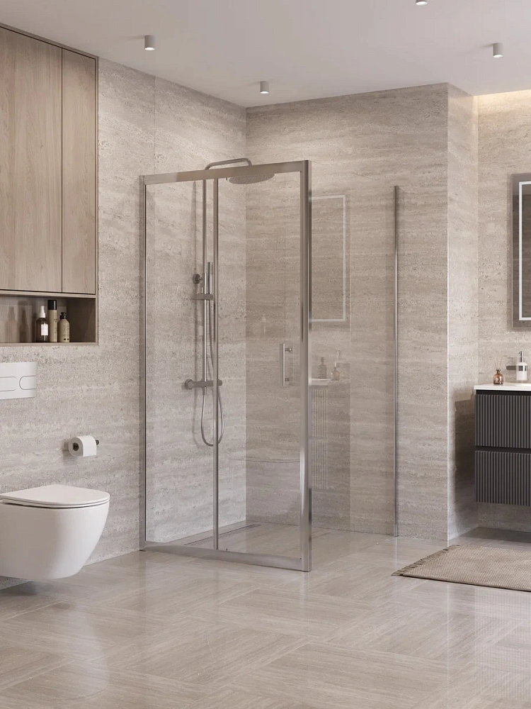 Душевой уголок BelBagno UNO-195-AH-1-100/90-C-Cr 100x90 см, профиль хром, стекло прозрачное — Изображение 1