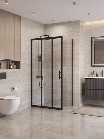 Душевой уголок BelBagno UNO-195-AHF-31-100/90-C-NERO 100x90 см, профиль черный, стекло прозрачное Душевой уголок BelBagno UNO-195-AHF-31-100/90-C-NERO 100x90 см, профиль черный, стекло прозрачное