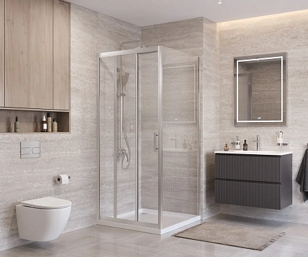 Душевой уголок BelBagno UNO-195-AHF-31-100/90-C-IN 100x90 см, профиль сатин, стекло прозрачное Душевой уголок BelBagno UNO-195-AHF-31-100/90-C-IN 100x90 см, профиль сатин, стекло прозрачное