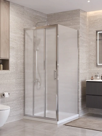 Душевой уголок BelBagno UNO-195-AHF-31-100/90-P-Cr 100x90 см, профиль хром, стекло рифленое Душевой уголок BelBagno UNO-195-AHF-31-100/90-P-Cr 100x90 см, профиль хром, стекло рифленое