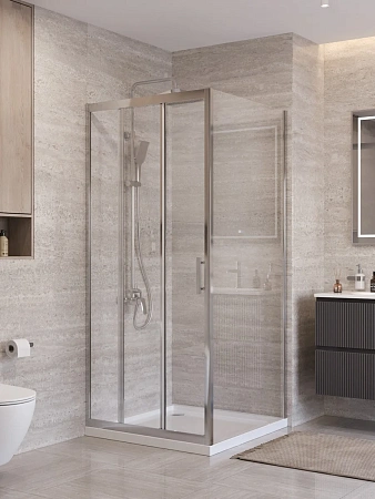 Душевой уголок BelBagno UNO-195-AHF-31-100/90-C-Cr 100x90 см, профиль хром, стекло прозрачное
