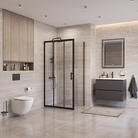Душевой уголок BelBagno UNO-195-AHF-31-100/80-C-NERO 100x80 см, профиль черный, стекло прозрачное Душевой уголок BelBagno UNO-195-AHF-31-100/80-C-NERO 100x80 см, профиль черный, стекло прозрачное