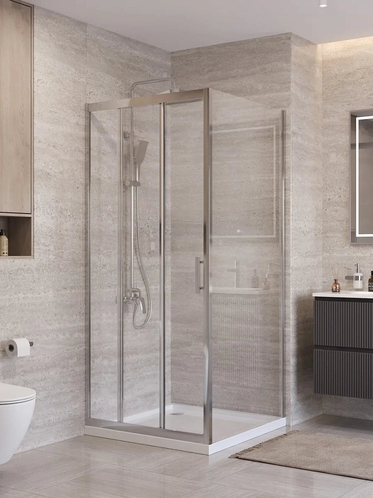 Душевой уголок BelBagno UNO-195-AHF-31-90/70-C-Cr 90x70 см, профиль хром, стекло прозрачное — Изображение 1