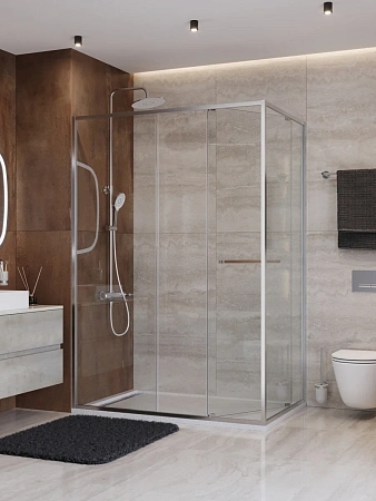 Душевой уголок CEZARES LUX-AH-FS-11-140/100-C-CR 140x100 см, профиль хром, стекло прозрачное Душевой уголок CEZARES LUX-AH-FS-11-140/100-C-CR 140x100 см, профиль хром, стекло прозрачное