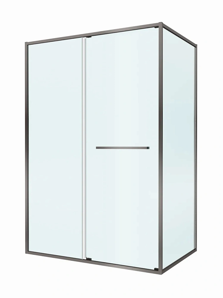 Душевой уголок CEZARES LUX-AH-FS-11-130/100-C-GM 130x100 см, профиль оружейная сталь, стекло прозрачное — Изображение 11