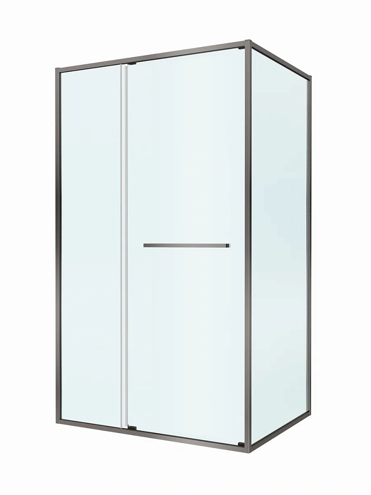 Душевой уголок CEZARES LUX-AH-FS-11-120/100-C-GM 120x100 см, профиль оружейная сталь, стекло прозрачное — Изображение 11