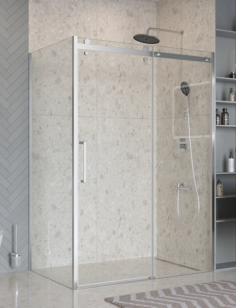 Душевой уголок BelBagno MARINO-2-AH-1-140/100-C-Cr 140x100 см, профиль хром, стекло прозрачное — Изображение 3