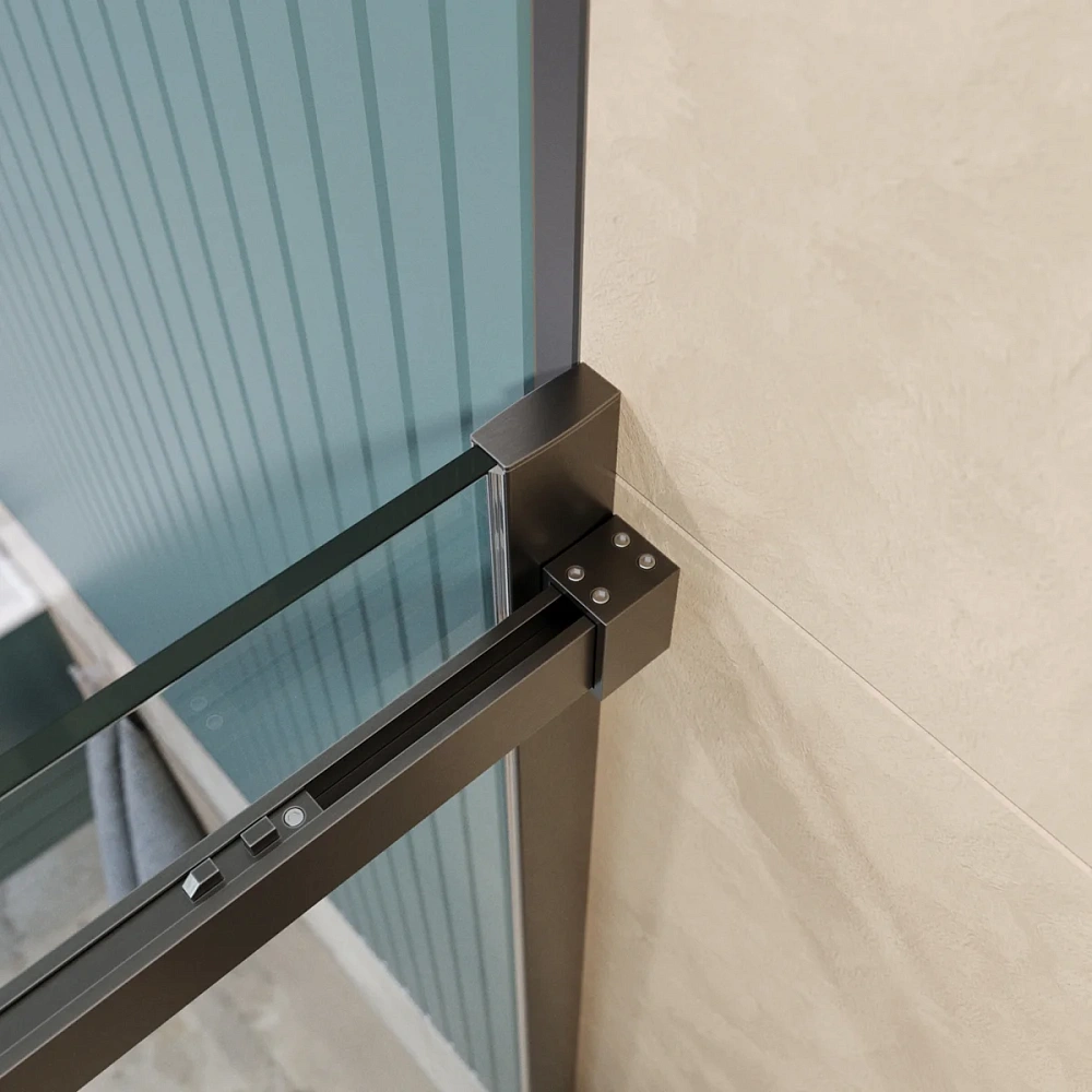 Душевой уголок BelBagno SOFT_CLOSE-2-AH-1-120/100-C-GM 120x100 см, профиль оружейная сталь, стекло прозрачное — Изображение 11