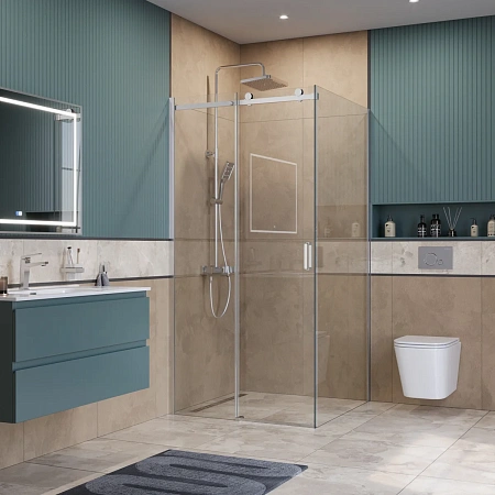 Душевой уголок BelBagno SOFT_CLOSE-2-A-1-100-C-Cr 100x100 см, профиль хром, стекло прозрачное Душевой уголок BelBagno SOFT_CLOSE-2-A-1-100-C-Cr 100x100 см, профиль хром, стекло прозрачное