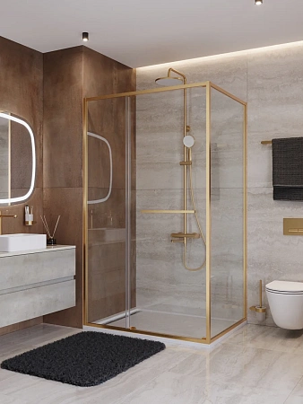 Душевой уголок CEZARES LUX-AH-FS-11-120/90-C-BORO 120x90 см, профиль брашированное золото, стекло прозрачное Душевой уголок CEZARES LUX-AH-FS-11-120/90-C-BORO 120x90 см, профиль брашированное золото, стекло прозрачное