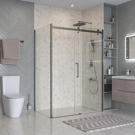Душевой уголок BelBagno MARINO-2-AH-1-140/90-C-GM 140x90 см, профиль оружейная сталь, стекло прозрачное Душевой уголок BelBagno MARINO-2-AH-1-140/90-C-GM 140x90 см, профиль оружейная сталь, стекло прозрачное