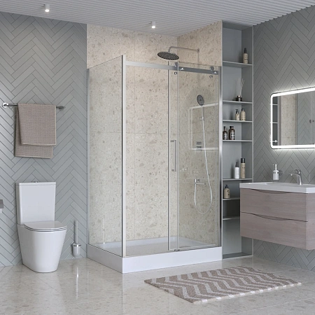 Душевой уголок BelBagno MARINO-2-AH-1-130/90-C-Cr 130x90 см, профиль хром, стекло прозрачное Душевой уголок BelBagno MARINO-2-AH-1-130/90-C-Cr 130x90 см, профиль хром, стекло прозрачное