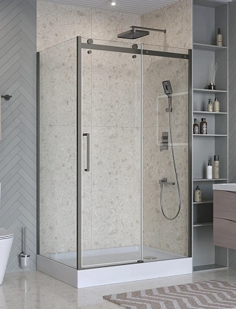 Душевой уголок BelBagno MARINO-2-AH-1-120/90-C-GM 120x90 см, профиль оружейная сталь, стекло прозрачное Душевой уголок BelBagno MARINO-2-AH-1-120/90-C-GM 120x90 см, профиль оружейная сталь, стекло прозрачное