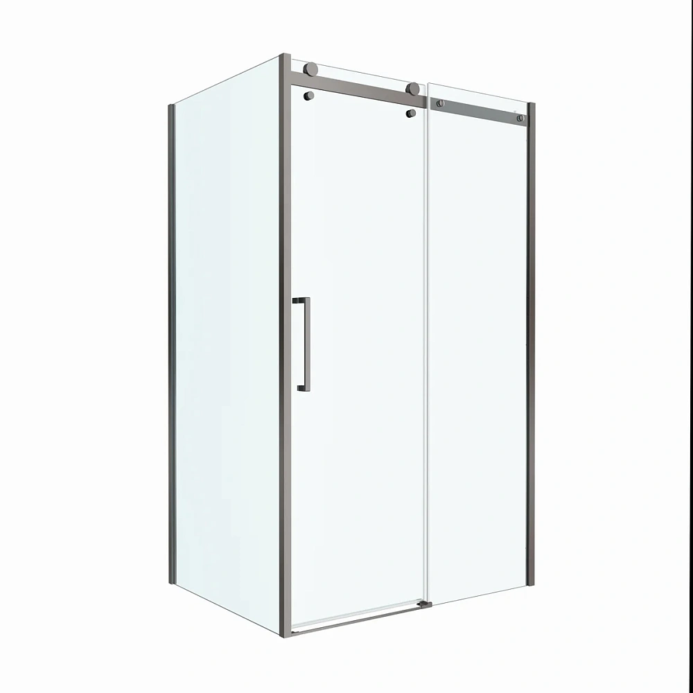 Душевой уголок BelBagno MARINO-2-AH-1-110/90-C-GM 110x90 см, профиль оружейная сталь, стекло прозрачное — Изображение 5