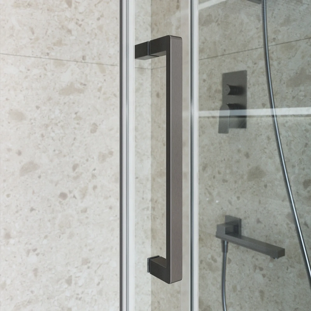 Душевой уголок BelBagno MARINO-2-AH-1-110/90-C-GM 110x90 см, профиль оружейная сталь, стекло прозрачное — Изображение 9