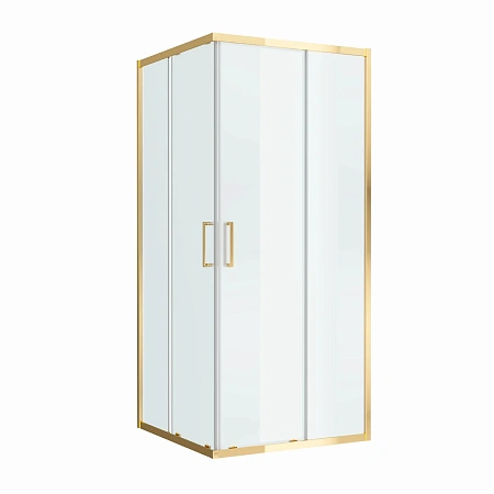 Душевой уголок BelBagno LUCE-A-2-90-P-ORO 90x90 см, профиль золото, стекло рифленая Душевой уголок BelBagno LUCE-A-2-90-P-ORO 90x90 см, профиль золото, стекло рифленая