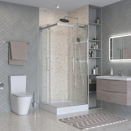Душевой уголок BelBagno MARINO-2-A-2-90-C-CR 90x90 см, профиль хром, стекло прозрачное Душевой уголок BelBagno MARINO-2-A-2-90-C-CR 90x90 см, профиль хром, стекло прозрачное