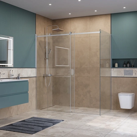 Душевой уголок BelBagno SOFT_CLOSE-2-AH-1-180/90-C-Cr 180x90 см, профиль хром, стекло прозрачное Душевой уголок BelBagno SOFT_CLOSE-2-AH-1-180/90-C-Cr 180x90 см, профиль хром, стекло прозрачное
