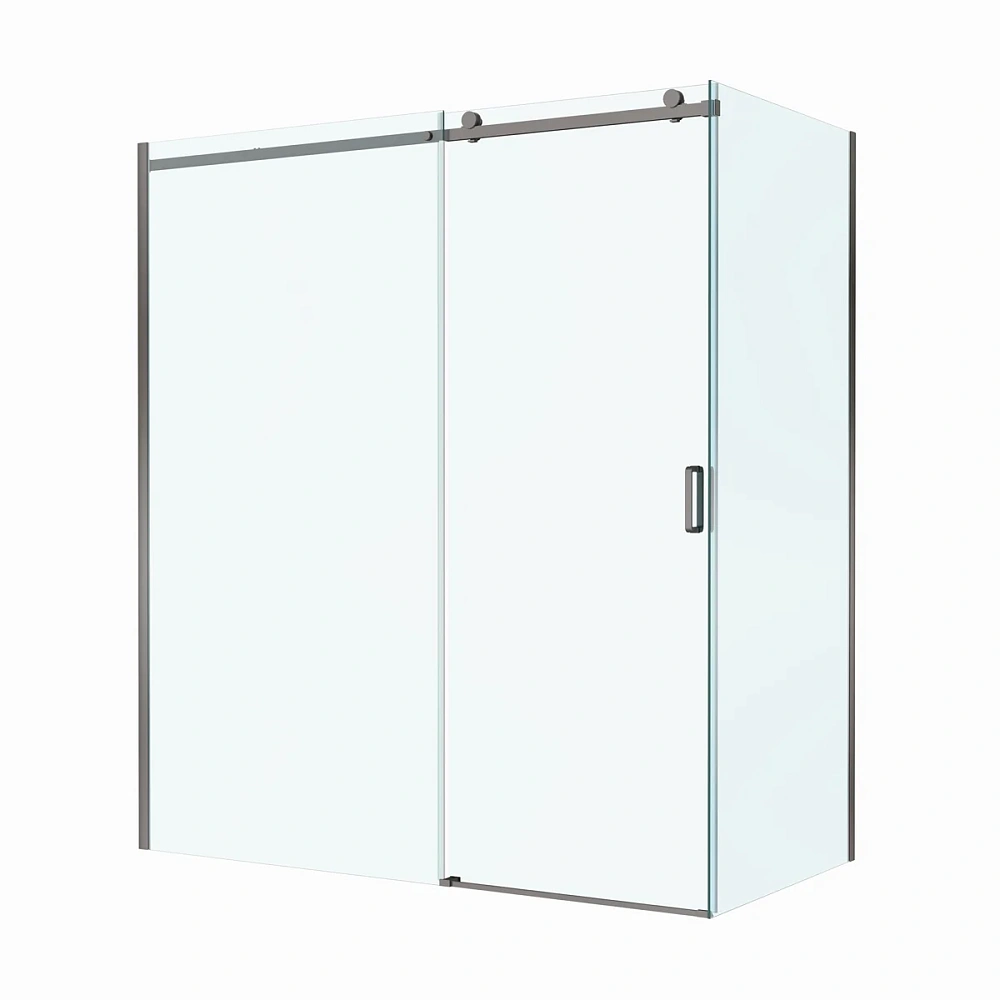 Душевой уголок BelBagno SOFT_CLOSE-2-AH-1-180/90-C-GM 180x90 см, профиль оружейная сталь, стекло прозрачное — Изображение 5
