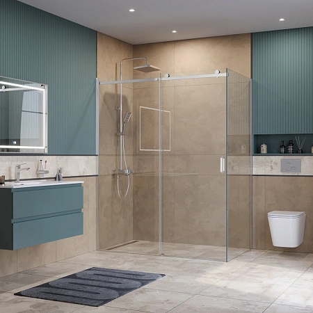 Душевой уголок BelBagno SOFT_CLOSE-2-AH-1-160/90-C-Cr 160x90 см, профиль хром, стекло прозрачное Душевой уголок BelBagno SOFT_CLOSE-2-AH-1-160/90-C-Cr 160x90 см, профиль хром, стекло прозрачное