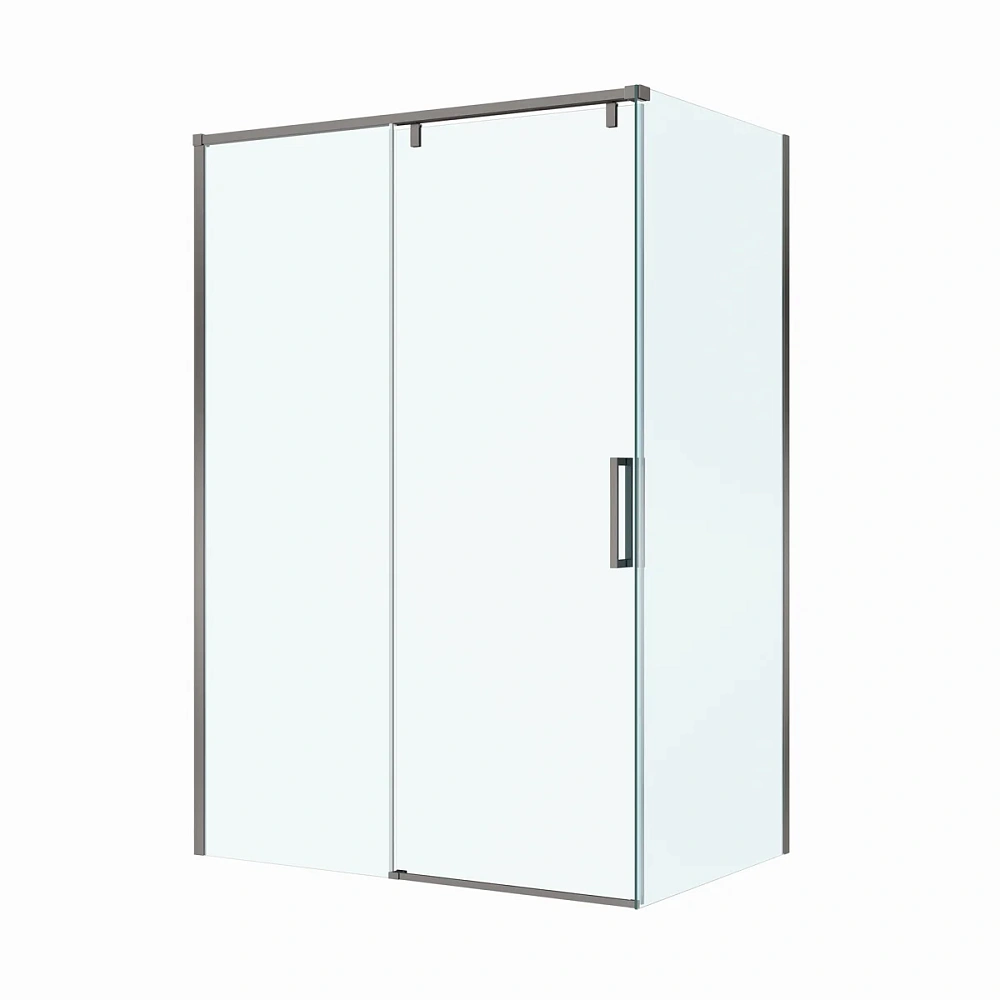 Душевой уголок BelBagno SOFT_CLOSE-1-AH-1-140/90-C-GM 140x90 см, профиль оружейная сталь, стекло прозрачное — Изображение 5