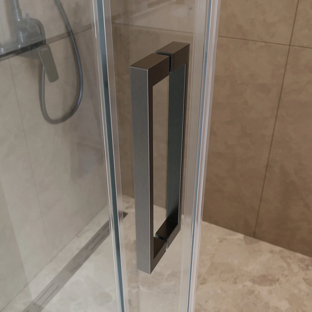Душевой уголок BelBagno SOFT_CLOSE-1-AH-1-140/90-C-GM 140x90 см, профиль оружейная сталь, стекло прозрачное — Изображение 7
