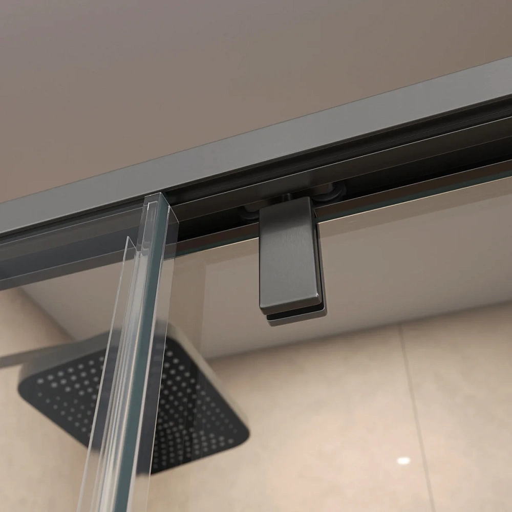 Душевой уголок BelBagno SOFT_CLOSE-1-AH-1-140/90-C-GM 140x90 см, профиль оружейная сталь, стекло прозрачное — Изображение 8