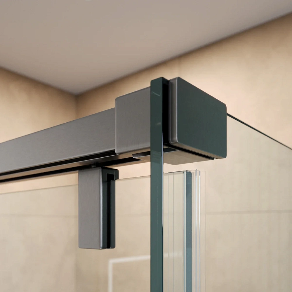 Душевой уголок BelBagno SOFT_CLOSE-1-AH-1-140/90-C-GM 140x90 см, профиль оружейная сталь, стекло прозрачное — Изображение 9