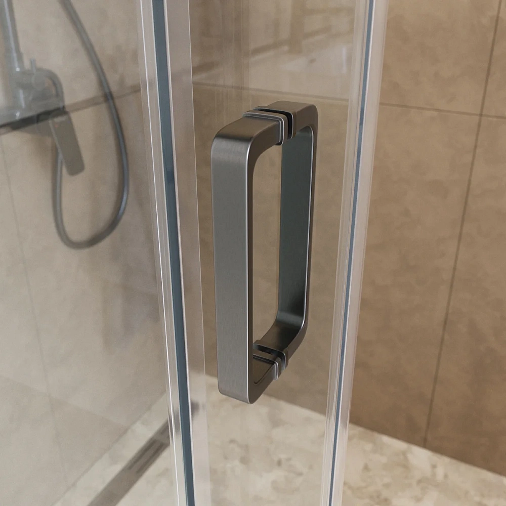 Душевой уголок BelBagno SOFT_CLOSE-2-AH-1-130/90-C-GM 130x90 см, профиль оружейная сталь, стекло прозрачное — Изображение 6