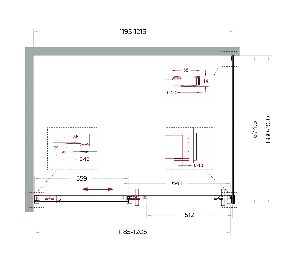 Душевой уголок BelBagno SOFT_CLOSE-1-AH-1-120/90-C-Cr 120x90 см, профиль хром, стекло прозрачное — Изображение 11