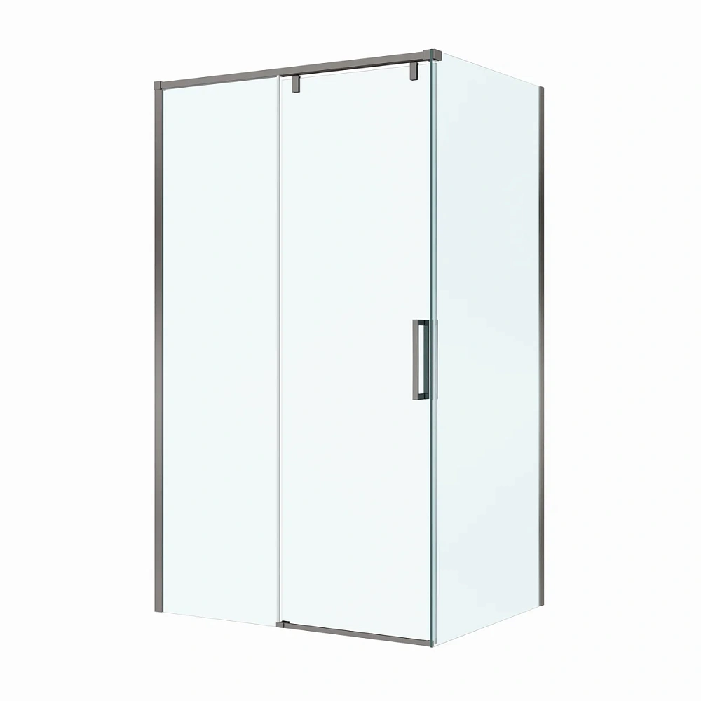 Душевой уголок BelBagno SOFT_CLOSE-1-AH-1-120/90-C-GM 120x90 см, профиль оружейная сталь, стекло прозрачное — Изображение 5