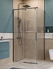 Душевой уголок BelBagno SOFT_CLOSE-1-AH-1-100/90-C-GM 100x90 см, профиль оружейная сталь, стекло прозрачное