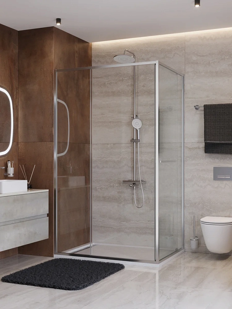Душевой уголок CEZARES LUX-AH-FS-11-110/80-C-CR 110x80 см, профиль хром, стекло прозрачное — Изображение 9