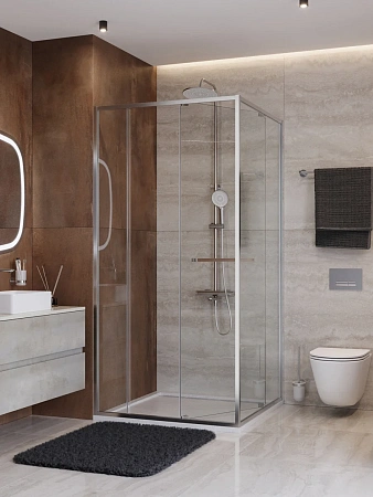 Душевой уголок CEZARES LUX-AH-FS-11-100/80-C-CR 100x80 см, профиль хром, стекло прозрачное Душевой уголок CEZARES LUX-AH-FS-11-100/80-C-CR 100x80 см, профиль хром, стекло прозрачное