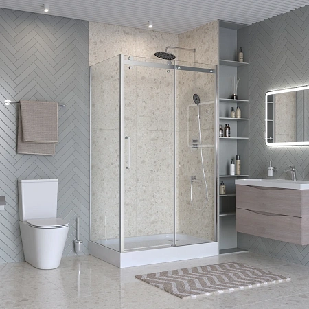 Душевой уголок BelBagno MARINO-2-AH-1-130/80-C-Cr 130x80 см, профиль хром, стекло прозрачное Душевой уголок BelBagno MARINO-2-AH-1-130/80-C-Cr 130x80 см, профиль хром, стекло прозрачное