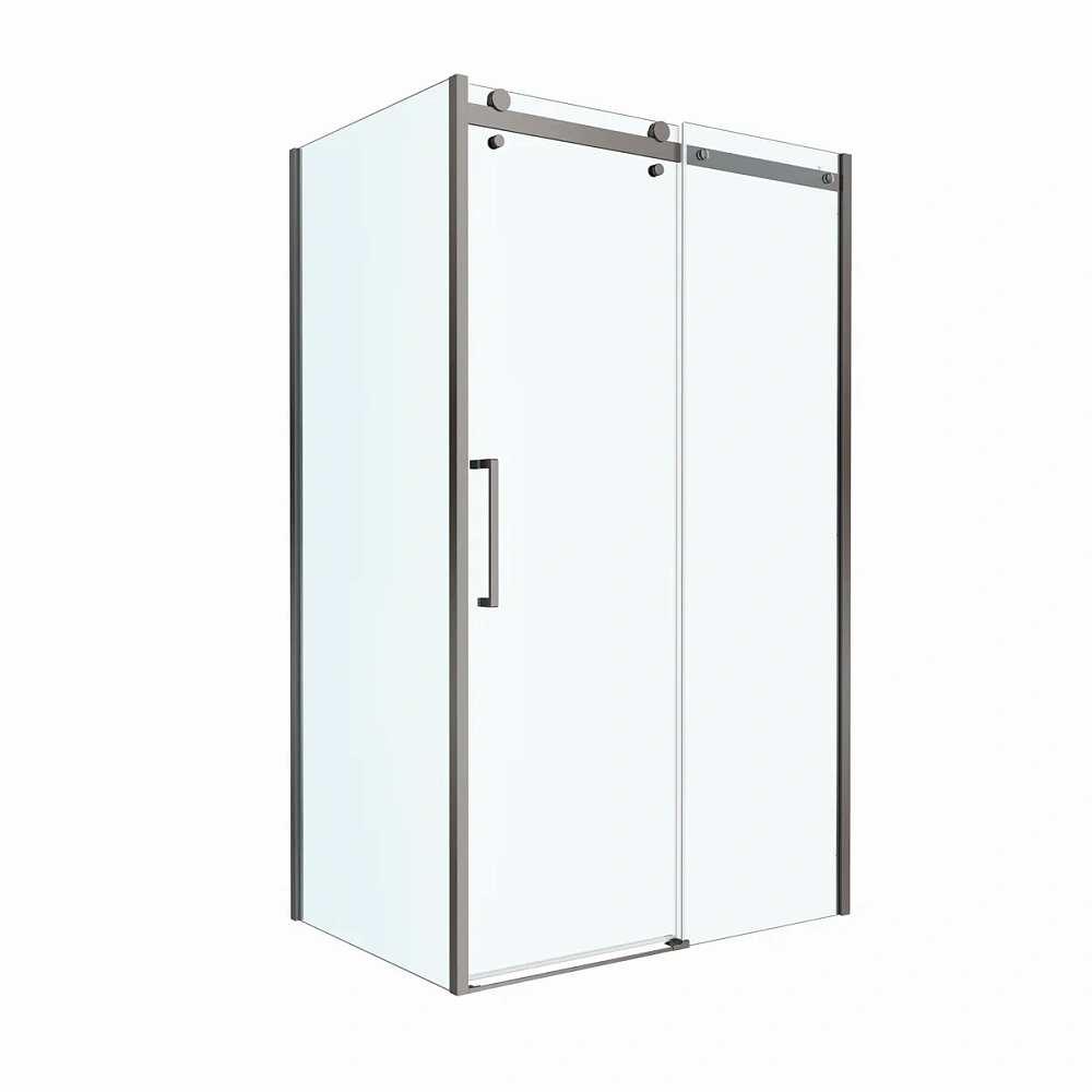 Душевой уголок BelBagno MARINO-2-AH-1-130/80-C-GM 130x80 см, профиль оружейная сталь, стекло прозрачное — Изображение 5