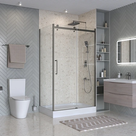 Душевой уголок BelBagno MARINO-2-AH-1-120/80-C-GM 120x80 см, профиль оружейная сталь, стекло прозрачное Душевой уголок BelBagno MARINO-2-AH-1-120/80-C-GM 120x80 см, профиль оружейная сталь, стекло прозрачное