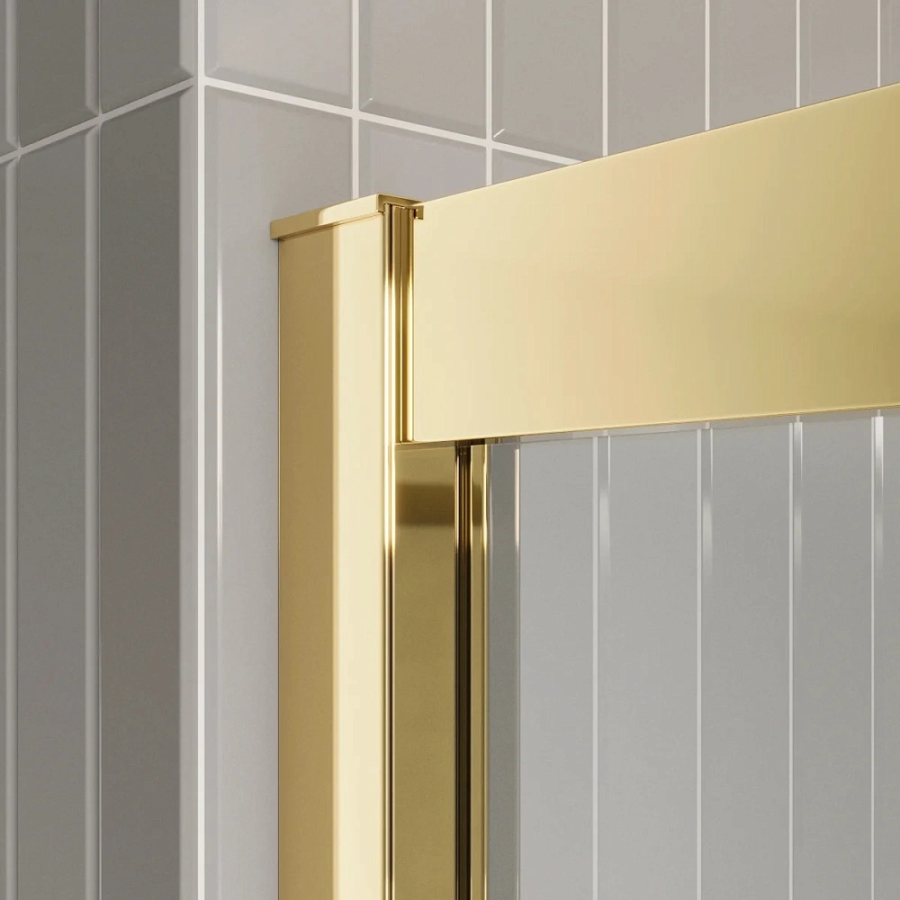 Душевой уголок BelBagno LUCE-A-2-80-C-ORO 80x80 см, профиль золото, стекло прозрачное — Изображение 6